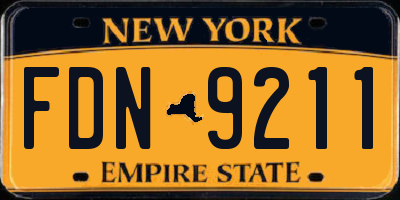 NY license plate FDN9211