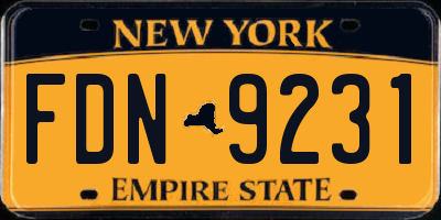 NY license plate FDN9231
