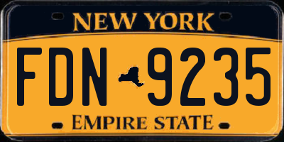 NY license plate FDN9235