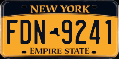 NY license plate FDN9241