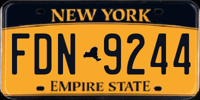 NY license plate FDN9244
