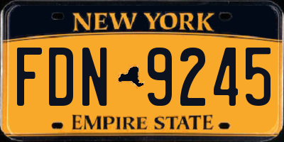 NY license plate FDN9245