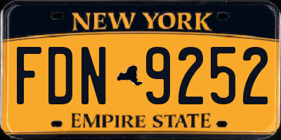 NY license plate FDN9252