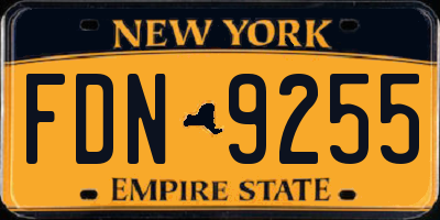 NY license plate FDN9255