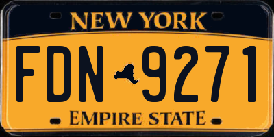 NY license plate FDN9271