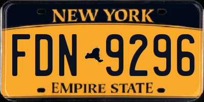 NY license plate FDN9296
