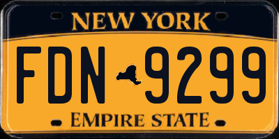 NY license plate FDN9299