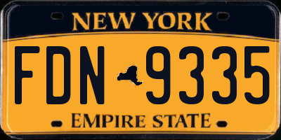 NY license plate FDN9335