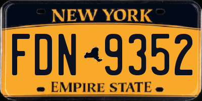 NY license plate FDN9352