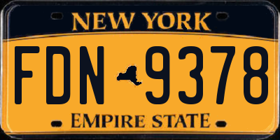 NY license plate FDN9378