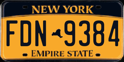 NY license plate FDN9384