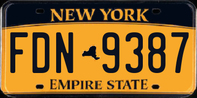 NY license plate FDN9387