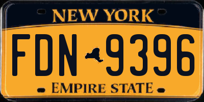 NY license plate FDN9396