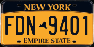 NY license plate FDN9401