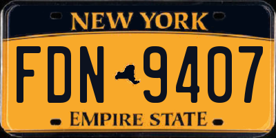 NY license plate FDN9407