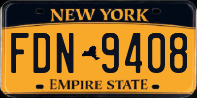 NY license plate FDN9408