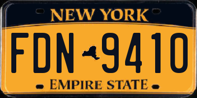 NY license plate FDN9410