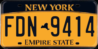 NY license plate FDN9414