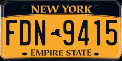 NY license plate FDN9415