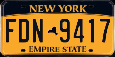 NY license plate FDN9417
