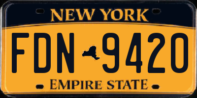 NY license plate FDN9420