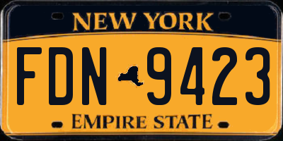 NY license plate FDN9423
