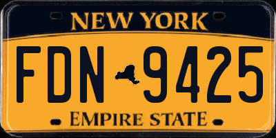NY license plate FDN9425