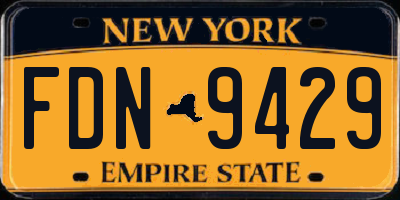 NY license plate FDN9429