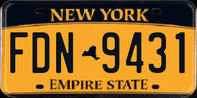 NY license plate FDN9431