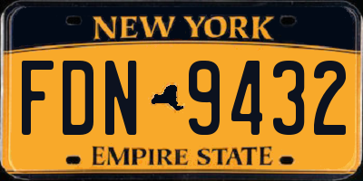NY license plate FDN9432