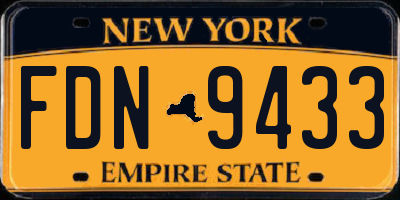 NY license plate FDN9433