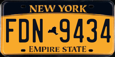 NY license plate FDN9434