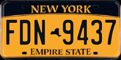 NY license plate FDN9437