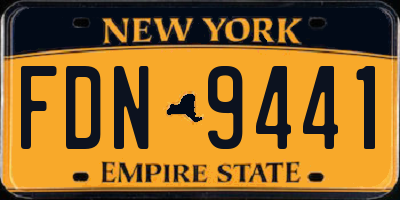 NY license plate FDN9441