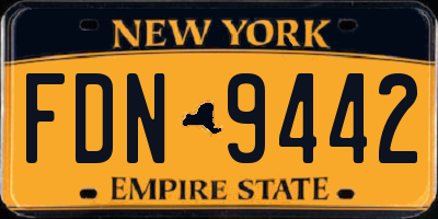 NY license plate FDN9442