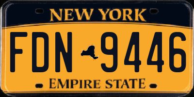 NY license plate FDN9446