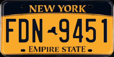 NY license plate FDN9451