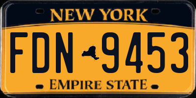 NY license plate FDN9453