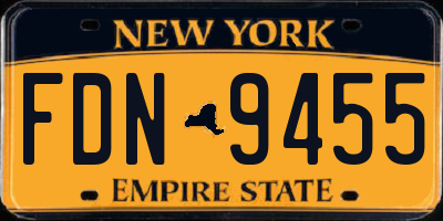 NY license plate FDN9455