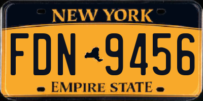 NY license plate FDN9456