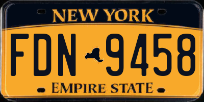 NY license plate FDN9458