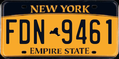 NY license plate FDN9461