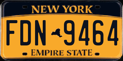NY license plate FDN9464