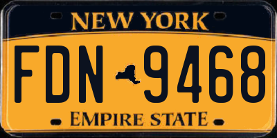 NY license plate FDN9468