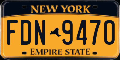 NY license plate FDN9470