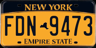 NY license plate FDN9473
