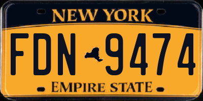 NY license plate FDN9474