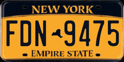 NY license plate FDN9475