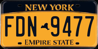 NY license plate FDN9477