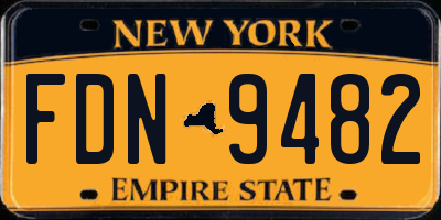 NY license plate FDN9482